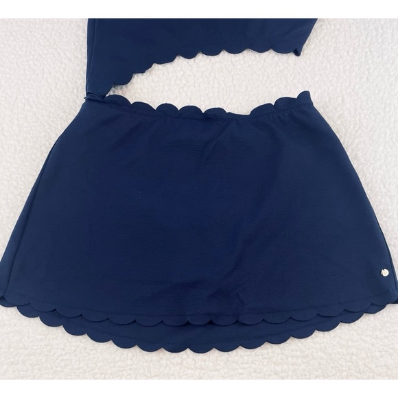 VICTORIA’S SECRET • Navy Blue Scallop Trim One Shoulder One-Piece Swim Dress - Picture 8 of 16